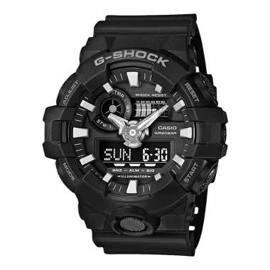 Jam Tangan Pria Casio G-Shock GA-700-1BDR Men Digital Analog Dial Black Resin Band