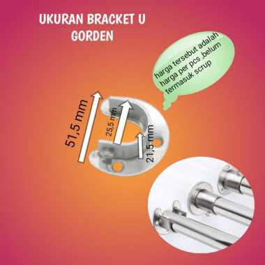 Bracket U / Dudukan U/ Kaki Pinggir Batang Gorden U / GORDEN / BRACKET, Bracket topi pipa, Bracket 3