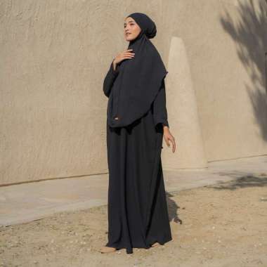 Lozy Hijab - Hasna Abaya Set (Gamis Abaya Umroh Set Kerudung) Black