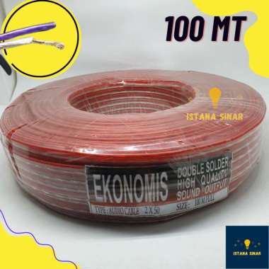 Kabel Listrik Transparan 2 x 50 / 100 meter mt / Kabel Audio / Kabel Serabut 1 Roll / 100 meter