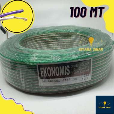 Kabel Listrik Transparan 2 x 80 / 100 meter mt / Kabel Audio / Kabel Serabut 1 Roll / 100 meter