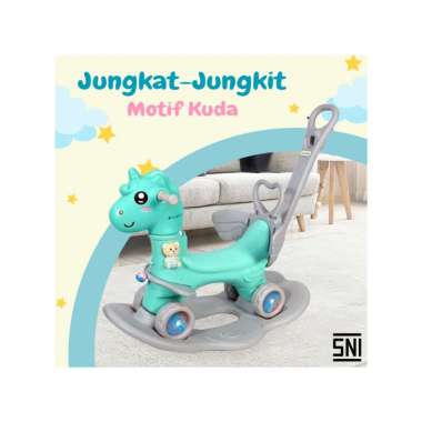 Goto Molion Kuda Kudaan Jungkat Jungkit Rocking Horse Mainan Anak 3in1 M1101 BLUE