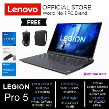 LENOVO LEGION PRO 5 16IRX9 RTX4060 8GB || I7 14650HX 16GB 1TB 16.0 WQXGA 240HZ GREY LAPTOP ONLY
