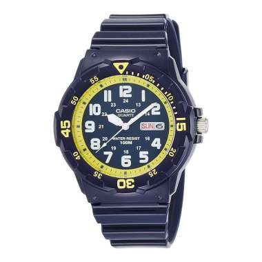 Jam Tangan Pria Casio General MRW-200HC-2BVDF Water Resistant 100M Navy Resin Band Navy