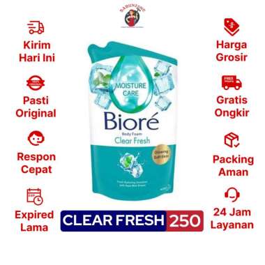 Sabun Mandi Cair Biore Clear Fresh Pouch Refill 250 ml