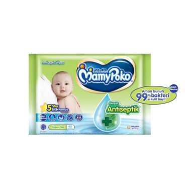 Promo Harga Mamy Poko Baby Wipes Antiseptik - Fragrance 48 pcs - Blibli