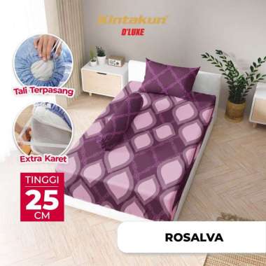 Kintakun DLUXE Sprei Set Fitted Tinggi 25cm 120x200 Extra SIngle Aesthetic Multivarian Rosalva