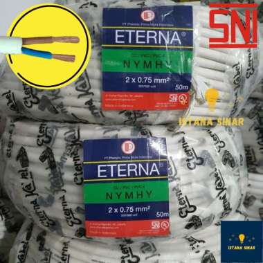 Kabel listrik HY / NYMHY Eterna 2 x 0.75 / Kabel Serabut / Rambut