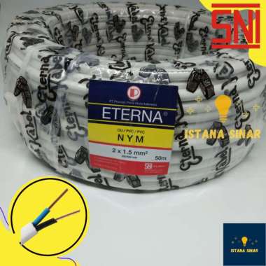 Kabel listrik Eterna NYM 2 x 1.5 / Kabel tembaga / Kabel kawat 1 Roll
