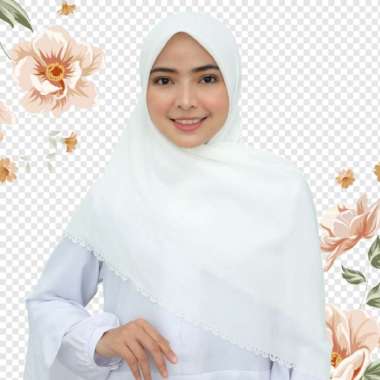 VP jilbab segi empat jumbo voal polos 130x130 lc syari putih