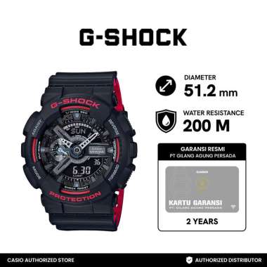 Casio G-Shock Strap Resin Jam Tangan Pria - Black GA-110HR-1ADR Black