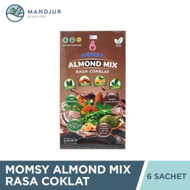 Momsy Almond Mix Cokelat 6 Sachet - Susu Pelancar ASI