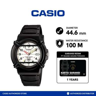 CASIO HDA-600B-7BVDF 10 Resin Year Battery Life White Dial Jam Tangan Unisex Black