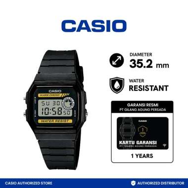 CASIO HDA-600B-7BVDF 10 Resin Year Battery Life White Dial Jam Tangan Unisex Black