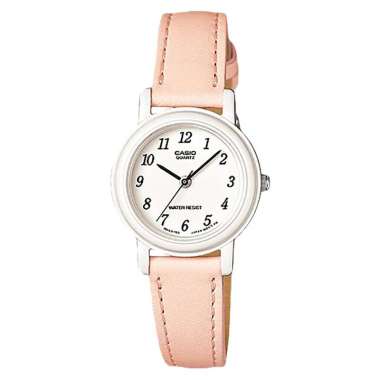 Jam Tangan Wanita Casio General LQ-139L-4B2DF Ladies White Dial Pink Pastel Leather Band Peach