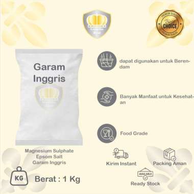 Garam Inggris 1 Kg/ Epsom Salt 1 Kg/ Garam Epsom 1 Kg Pack Bubble