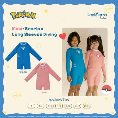 Pokémon Colorful Long Sleeves Diving, Baju Renang Anak 2 Snorlax
