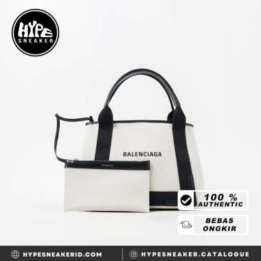 TAS BALENCIAGA BB CABAS BEIGE BLACK SHOULDER BAG 100% ORIGINAL 29X17X22CM