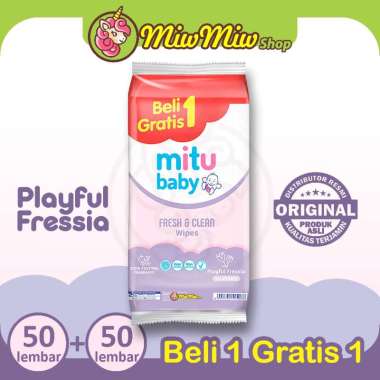 Mitu Baby Changin Diaper Wipes Tissue Basah [2 Pack] BIRU (50+50)