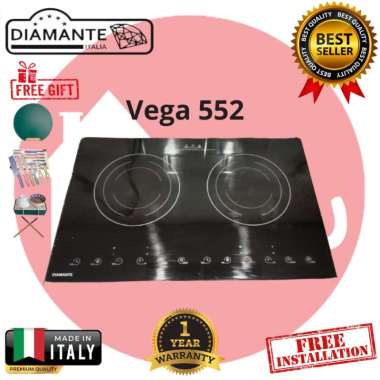 Kompor Induksi Diamante Vega 552 Built-In, 2 Tungku Digital Timer & Boosters