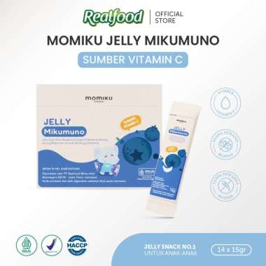 Realfood Momiku Jelly Mikumuno Sarang Burung Walet dengan Ekstrak Elderberry, Blueberry dan Madu Hutan, Sumber Vitamin C