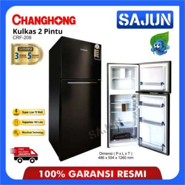 Changhong Kulkas 2 Pintu 150 Liter CRF208 / CRF-208