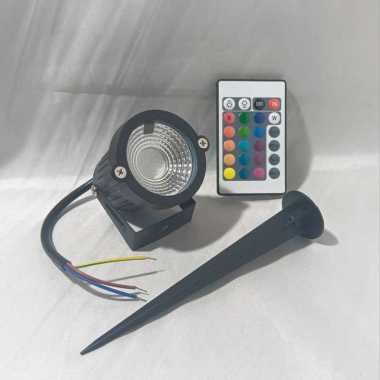 Lampu Sorot LED Taman Tancap COB 7 Watt 220V Outdoor Warna Warni/RGB