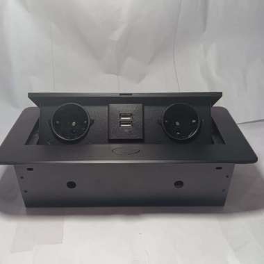 Stop Kontak Meja/Lantai Tanam 2 Socket + 2 USB.
