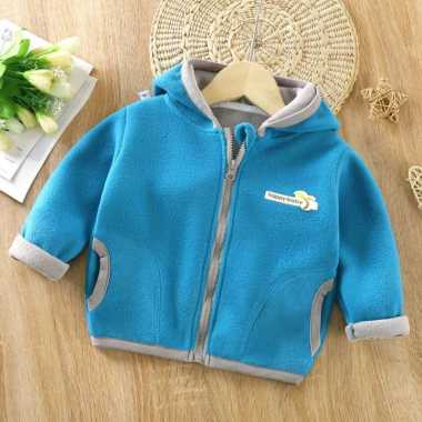 Jaket Hoodie Bayi Mantel Anak Tebal - Baby Coat Jacket Light Blue - 100