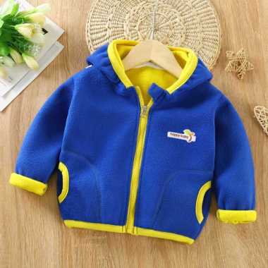 Jaket Hoodie Bayi Mantel Anak Tebal - Baby Coat Jacket Blue - 90