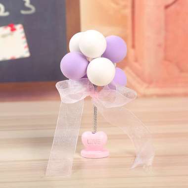 Dekorasi Dashboard Mobil / Pajangan Balon Bobble / Cake Topper Balloon Ungu