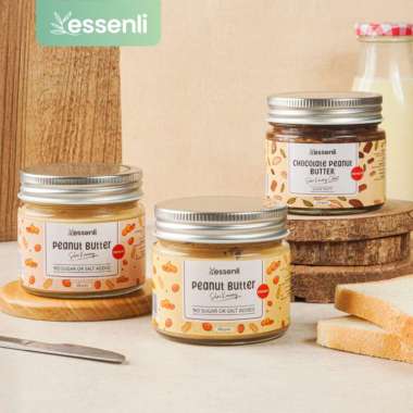 ESSENLI Selai Kacang / Peanut Butter Unsweetened / Selai Kacang Cokelat Peanut Creamy