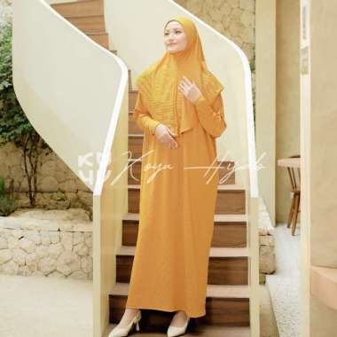 SHEELAN ABAYA SET YELLOW MUSTARD