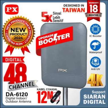 Antena TV Digital Indoor Outdoor DVT2 Antenna Booster 4K PX DA-6120 DA-6000
