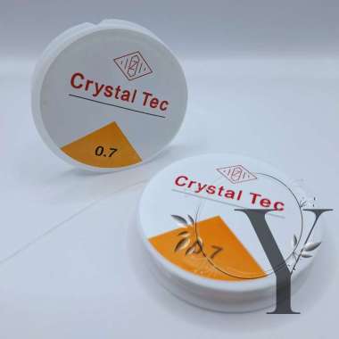BENANG SENAR TALI CRYSTAL TEC MELAR ELASTIS BAHAN GELANG KALUNG CINCIN PER ROLL TALI KARET GELANG SI