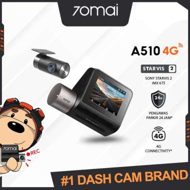70mai Dash Cam A510 Set Sony Starvis 2 4G Live Control GPS HDR Front 1944P Rear 1080P Front+Rear+Kit