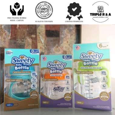 Sweety Baby Bottle/Extra Wide Neck/Botol Bayi/Dot Bayi/Botol Susu Bayi Blue Glass 150mL