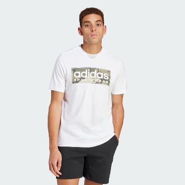 adidas Men T-Shirt Camo Linear Graphic Baju Pria [IN6473] A/M White