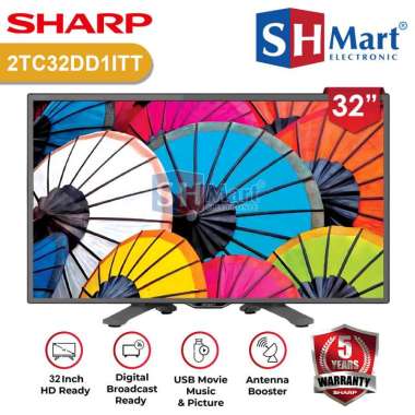 TV LED SHARP 32 INCH 2TC32HD1500 DIGITAL TV 32HD1500 HDMI USB MOVIE NEW GARANSI RESMI (MEDAN)