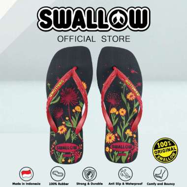 Swallow Sandal Jepit Sakura - Sendal Karet Dewasa Wanita Anti Selip Red Uk 10,5