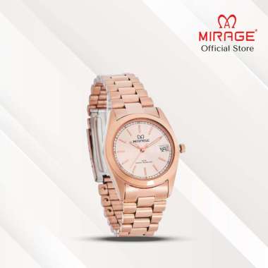 Mirage Jam Tangan Pria Analog TS 195 M Rose Gold Original Stainless Plat Hitam