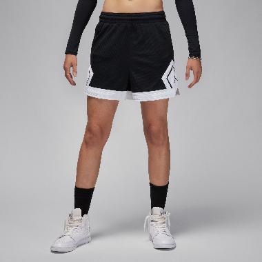 NIKE Women Basketball Jordan 4" Diamond Shorts Celana Basket Wanita [FN5134-010] L Black/White/White