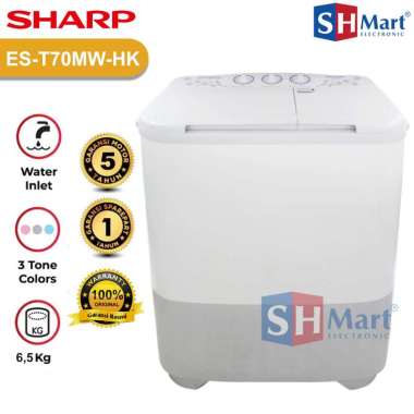 MESIN CUCI SHARP 2 TABUNG EST-70MW / ES-T80MW / ES-T90MW GARANSI RESMI (MEDAN) 9 KG