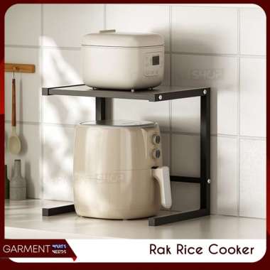 Rak Rice Cooker Stainless Steel Tempat penyimpanan Bumbu Dapur Panci Oven Kicthen Storage Multifungs