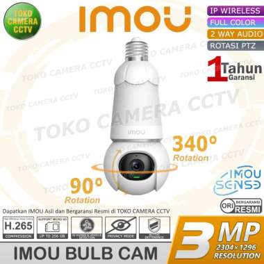 IMOU BULB CAM 3MP KAMERA CCTV WIFI CAMERA LAMPU BOHLAM AUDIO INDOOR FULL COLOR TANPA MEMORI
