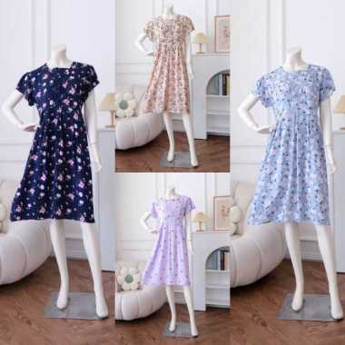 Daster rayon atelier Kesya Dress Ld muat 100 s/d 110cm Red Curant