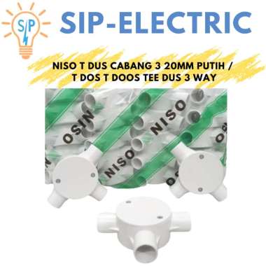 Niso T Dus Cabang 3 20mm Putih / T Dos T Doos Tee Dus 3 Way