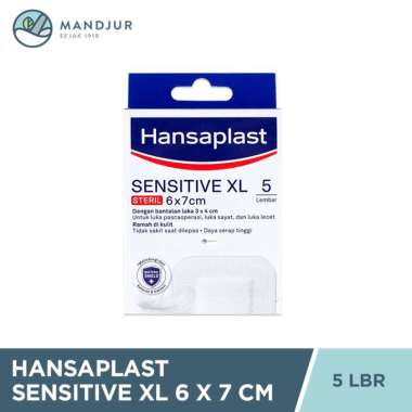 Hansaplast Sensitive XL 6 x 7 cm 5 Lembar - Plester Luka Besar