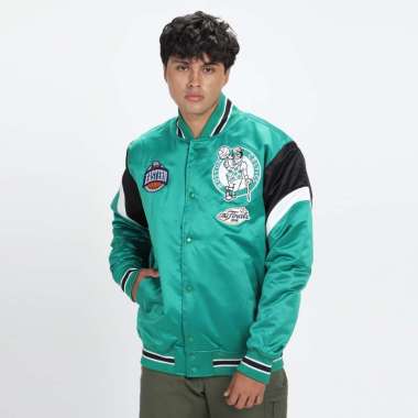 Mitchell & Ness Unisex Basketball Heavyweight Satin Jacket Boston Celtics [OJBF5516-BCEYYPPPKYGN] Ja