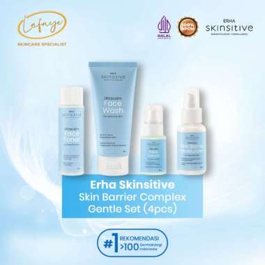 ERHA Skinsitive Face Wash + Toner + Serum + Moisturizer - Skincare Wajah Sensitive dan Kemerahan